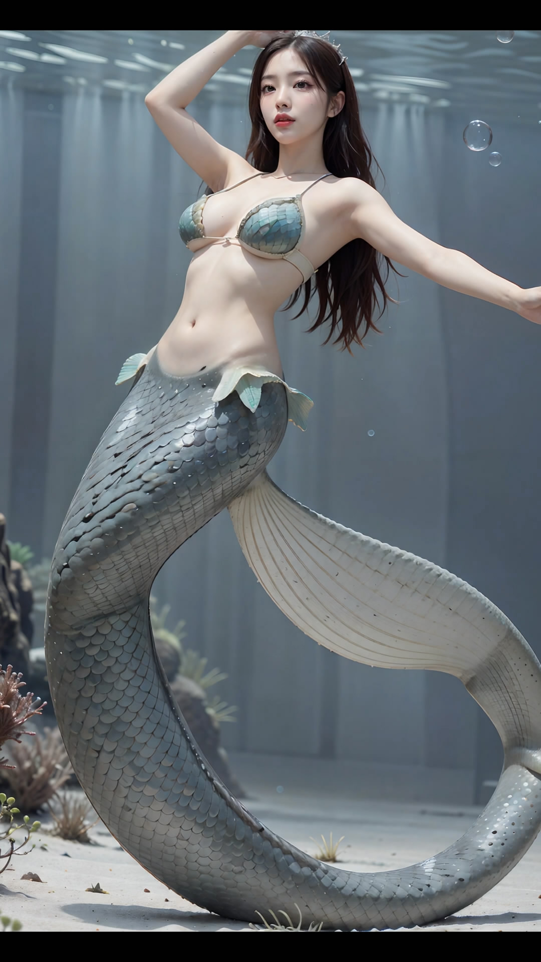 【Ai艺术】海底美丽的美人鱼