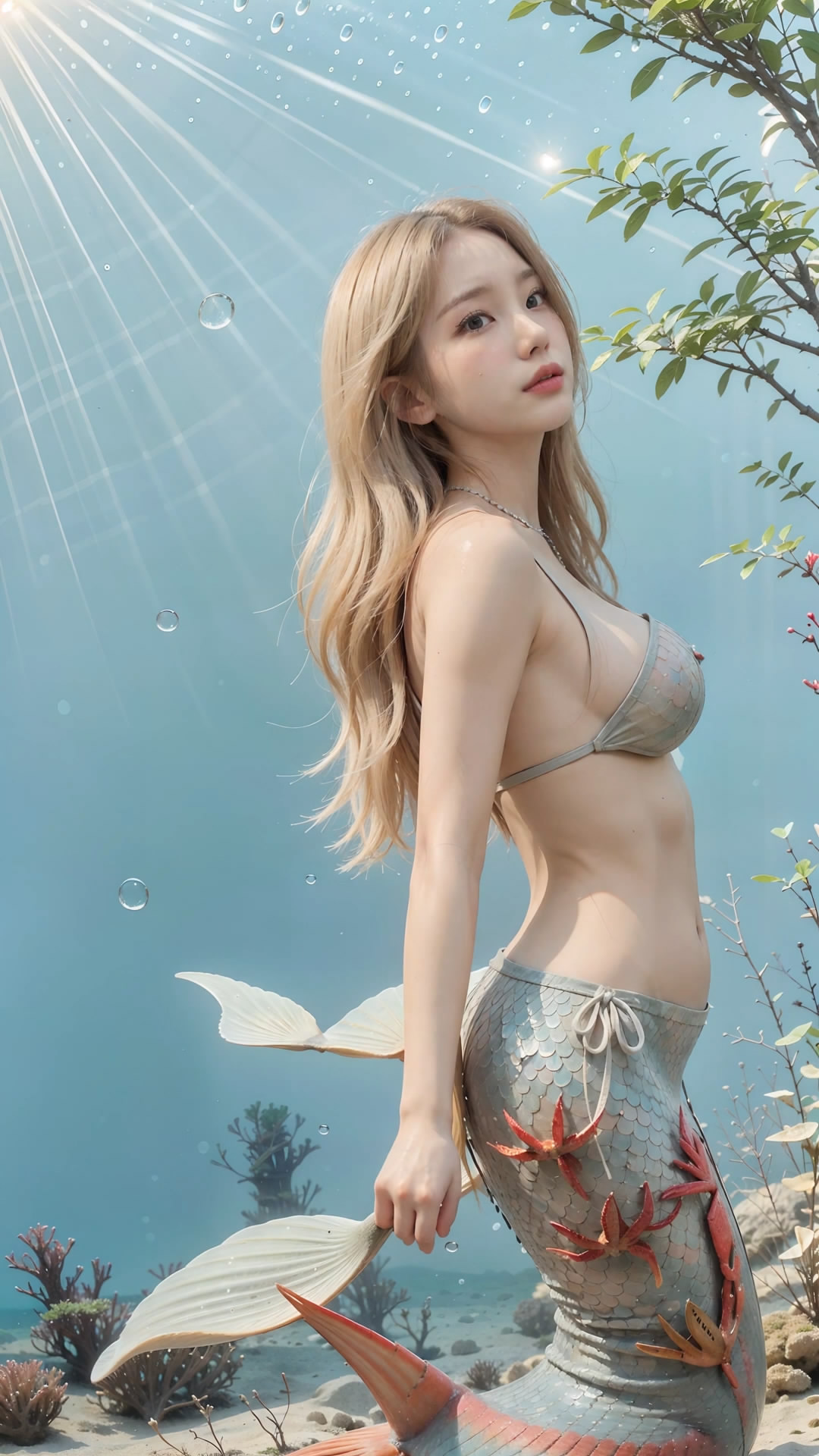 【Ai艺术】海底美丽的美人鱼