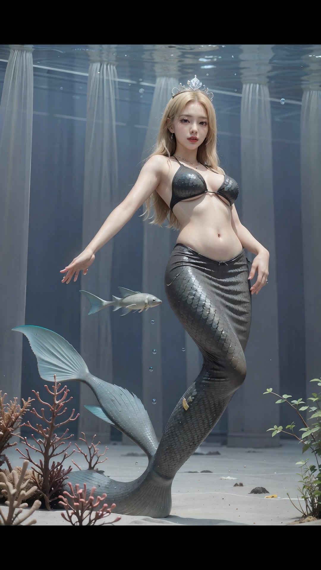 【Ai艺术】海底美丽的美人鱼