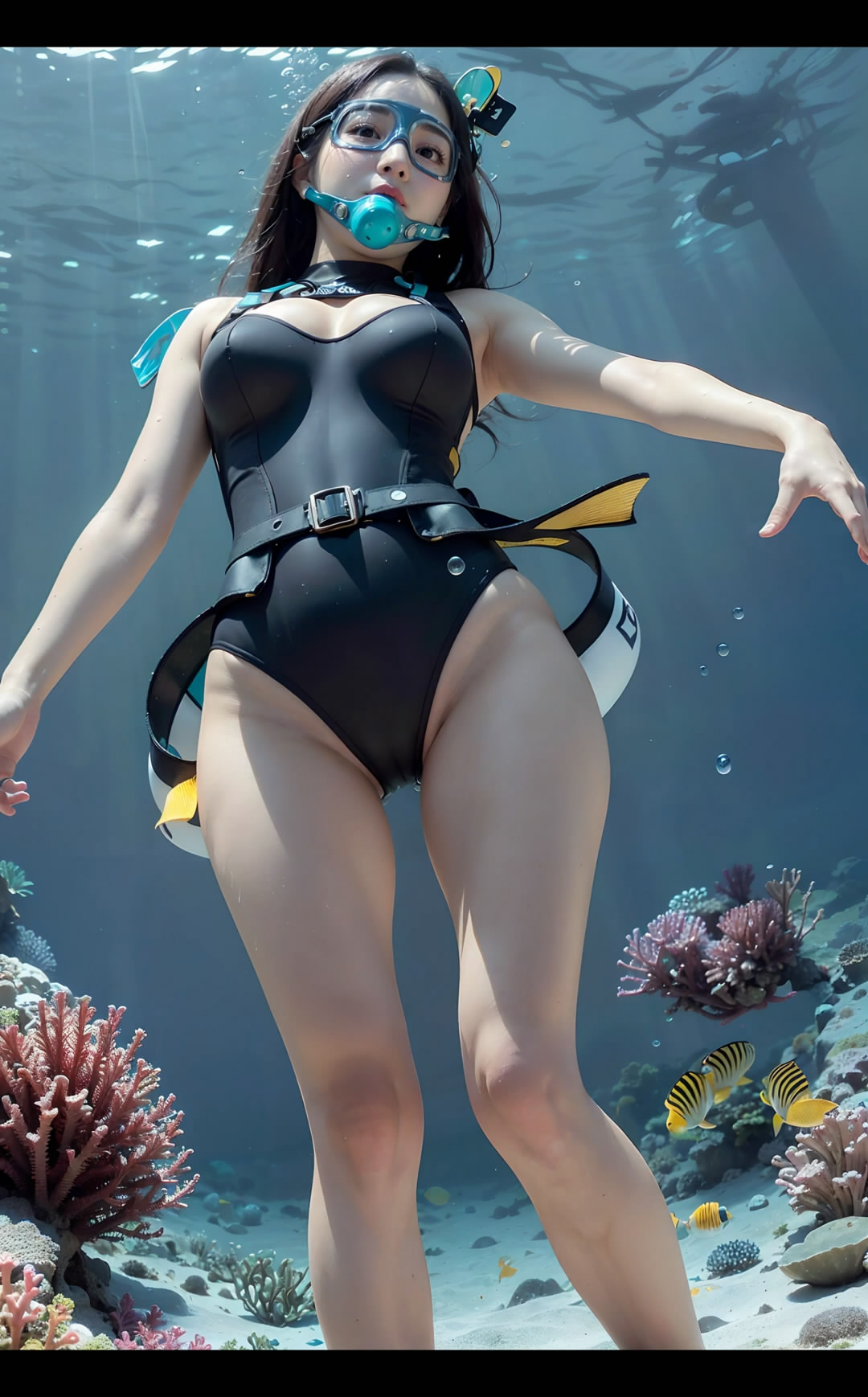【Ai艺术】浮潜泳衣，海藻，鱼