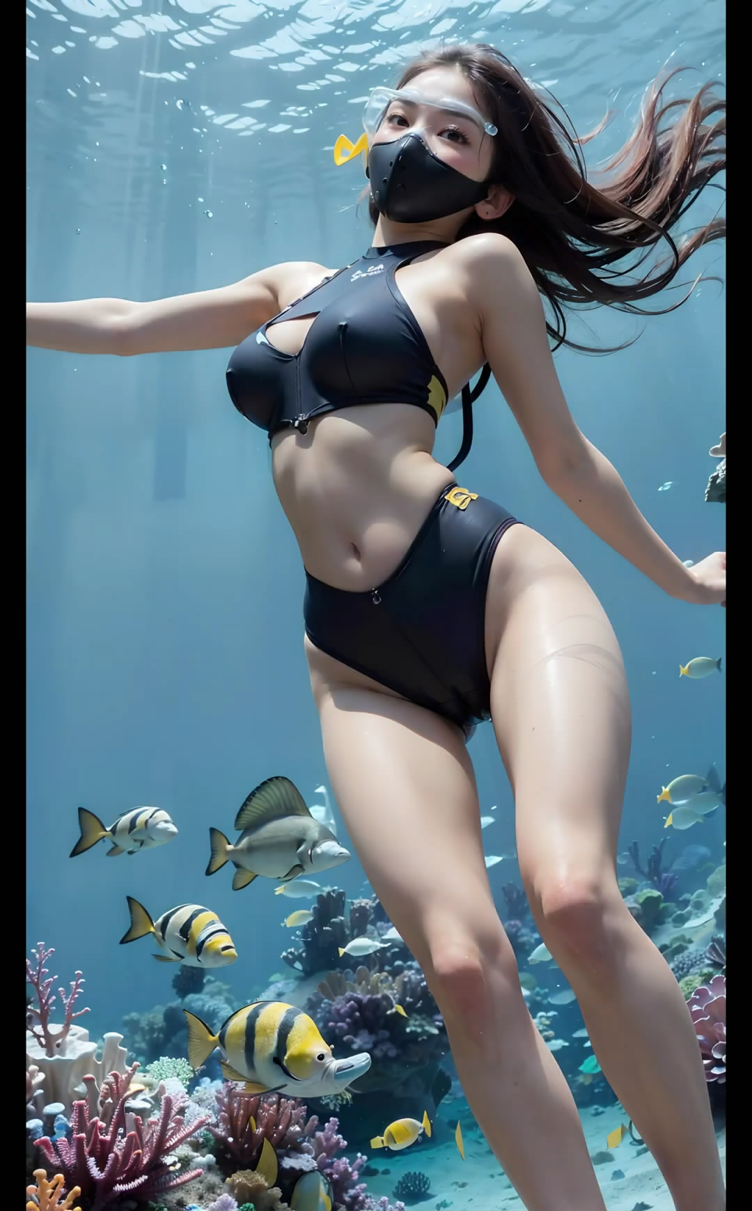 【Ai艺术】浮潜泳衣，海藻，鱼