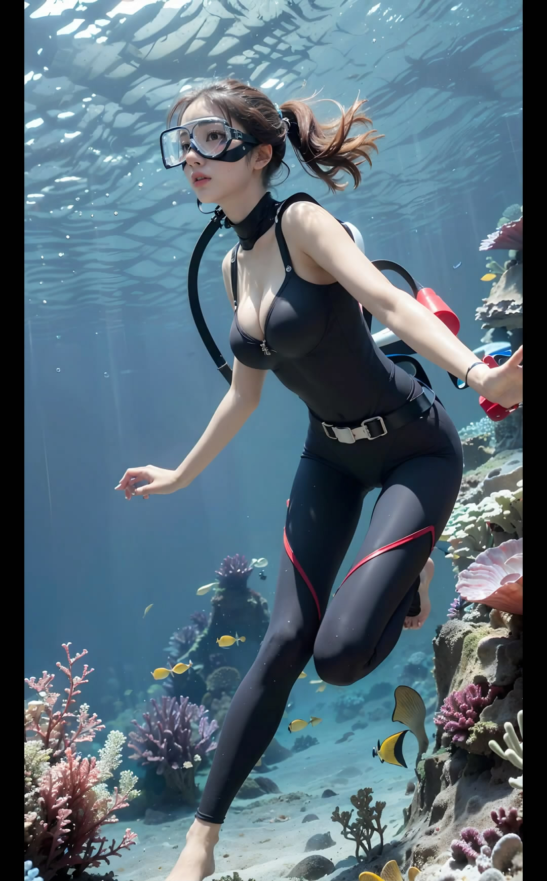 【Ai艺术】浮潜泳衣，海藻，鱼