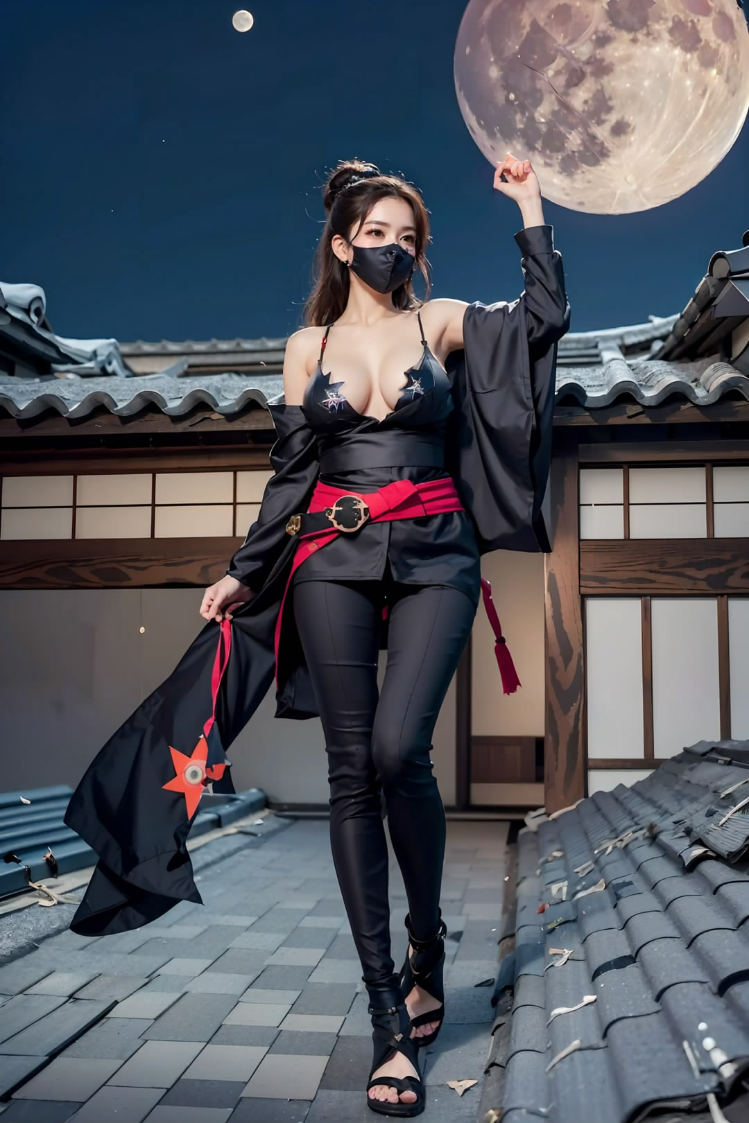 【Ai艺术】月光下的女忍者