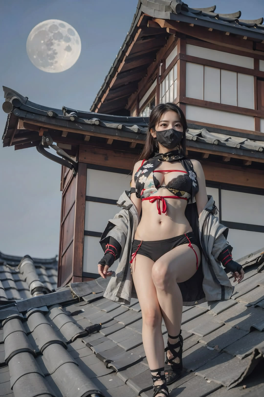 【Ai艺术】月光下的女忍者