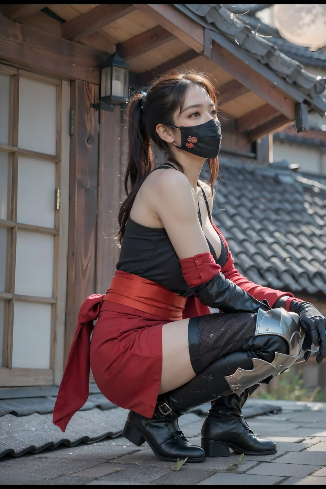 【Ai艺术】月光下的女忍者