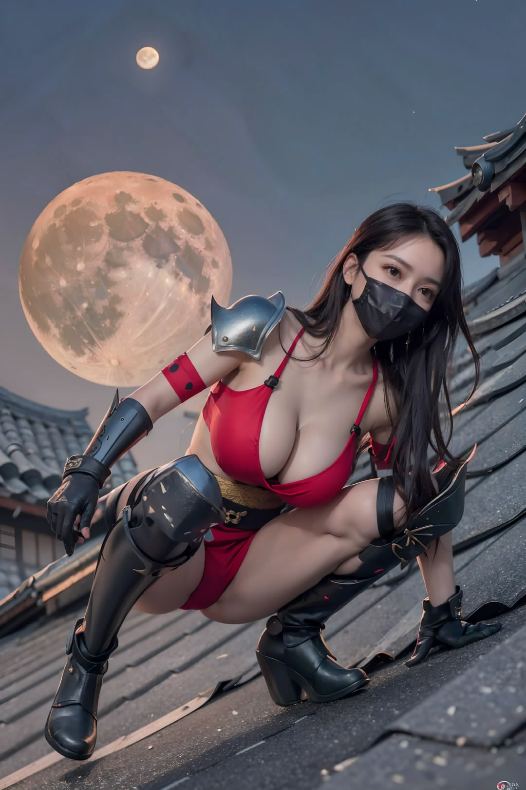 【Ai艺术】月光下的女忍者