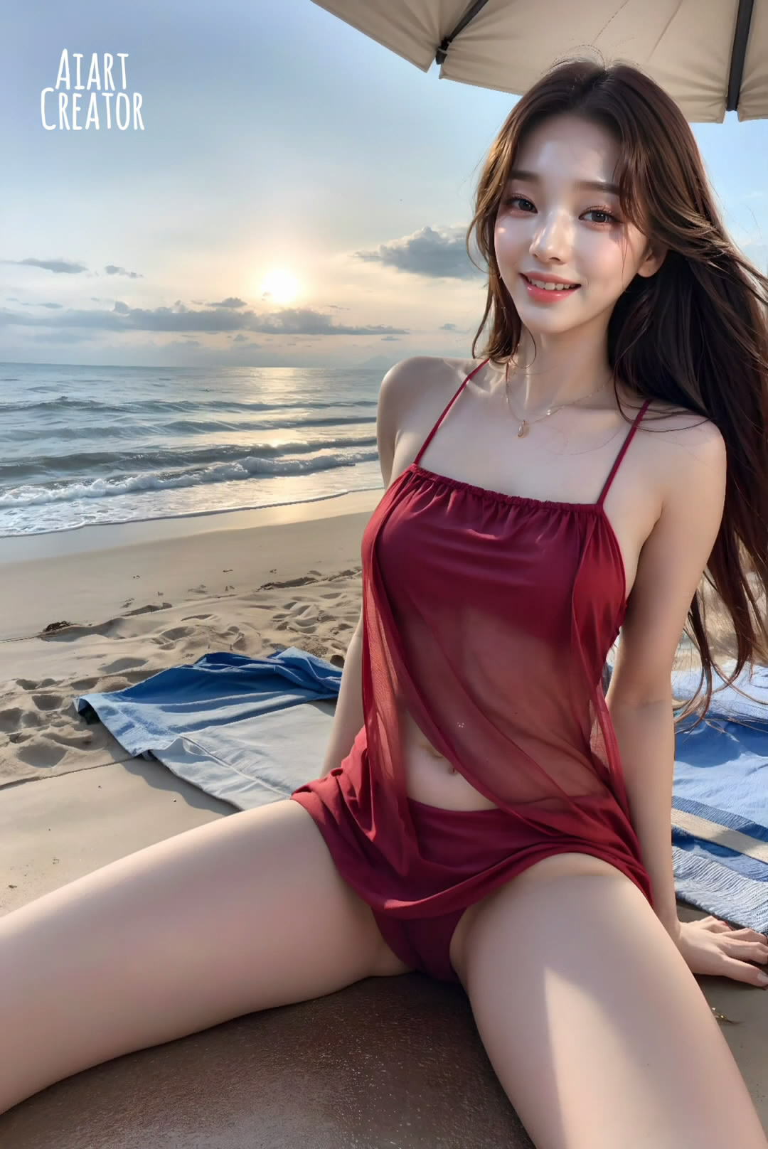 【Ai艺术】海云台海滩泳装模特